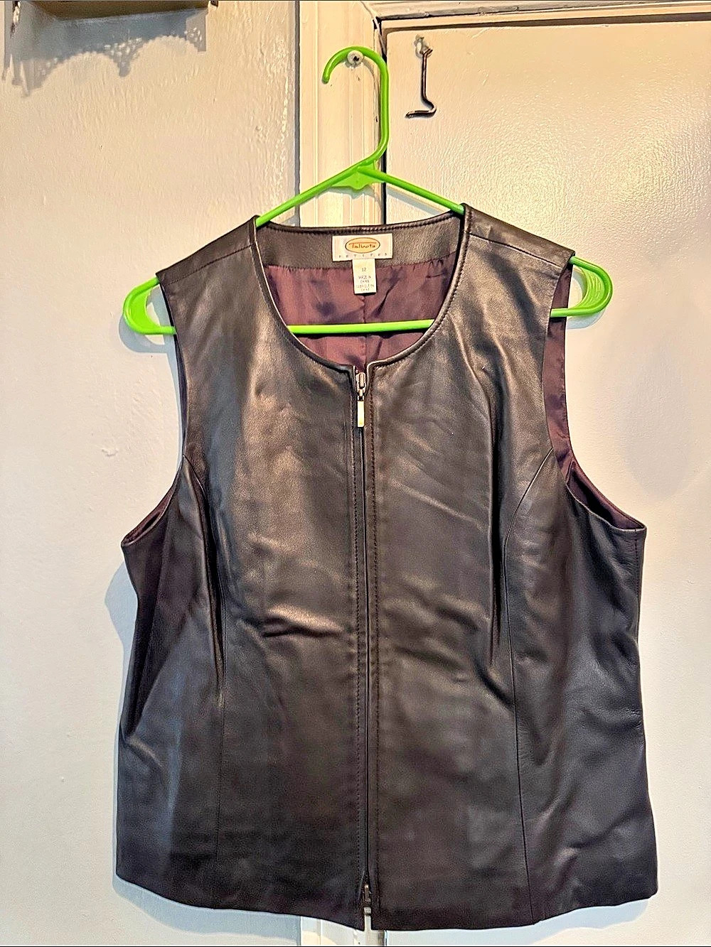 Talbots  Black Leather Vest